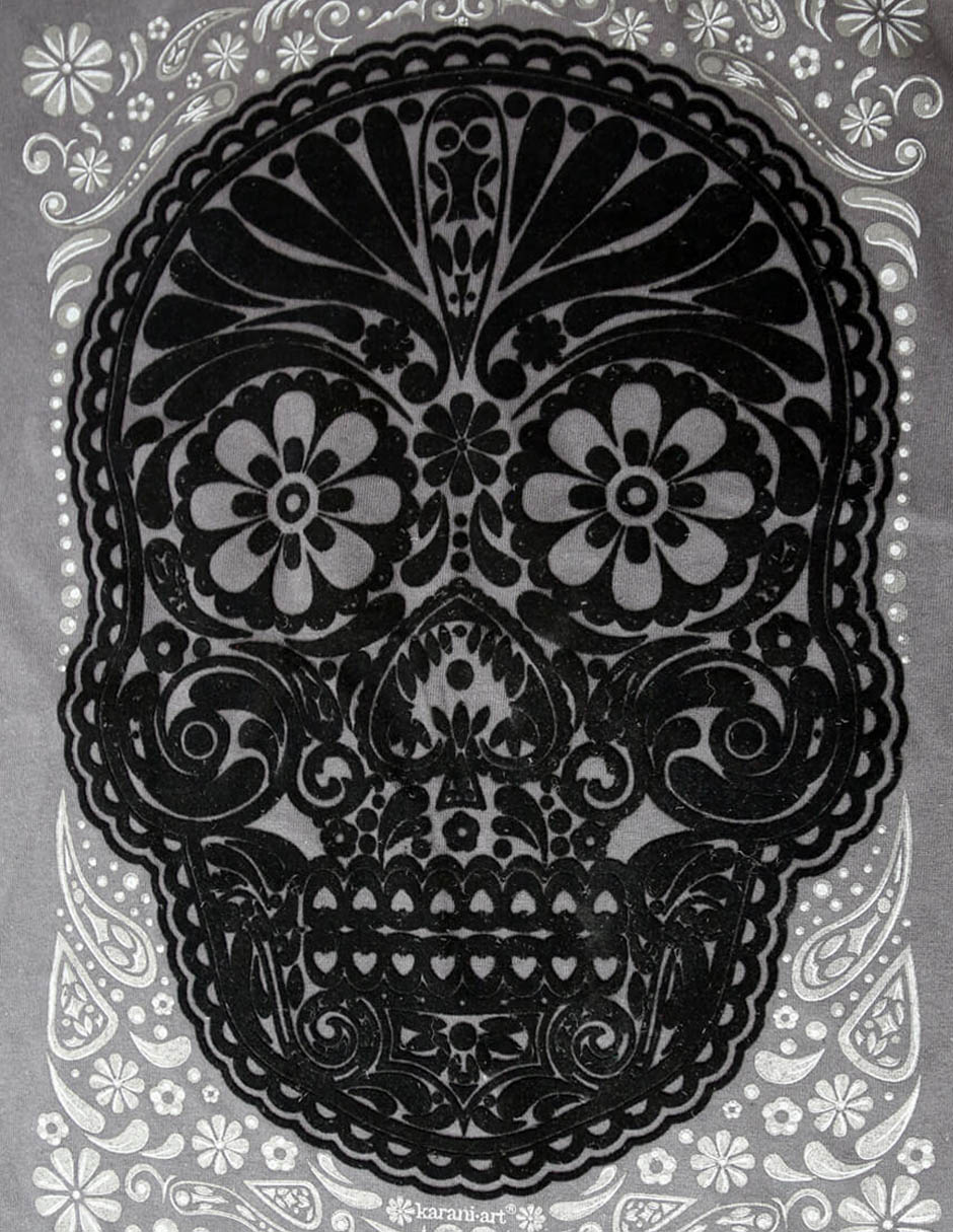 Foto 2 | Playera Karani Art Calavera Obsidiana Hombre