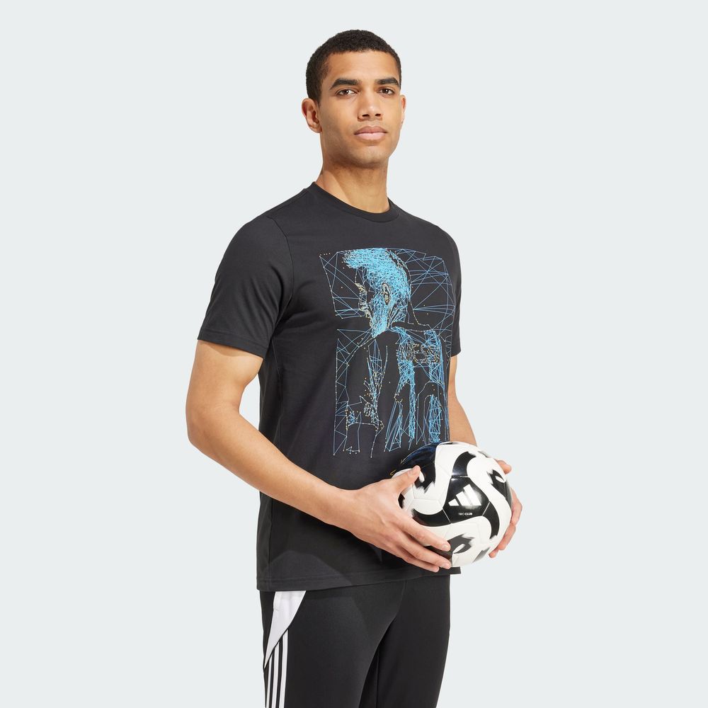 Foto 6 | Playera Messi Fútbol Estampada Adidas Negro Hombre