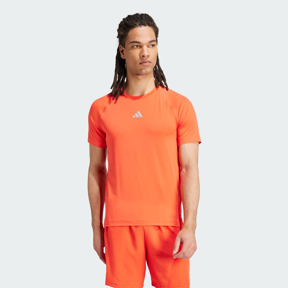 Foto 5 pulgar | Playera De Entrenamiento Gym+ Adidas Naranja Hombre