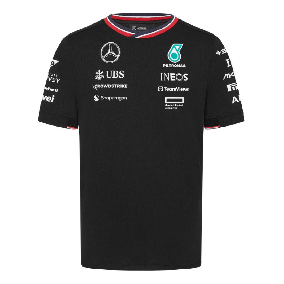 Foto 2 pulgar | Playera Negra Oficial 2024 Mercedes Amg Petronas