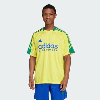 Foto 4 | Playera House Of Tiro Nations Pack Adidas Amarillo Hombre