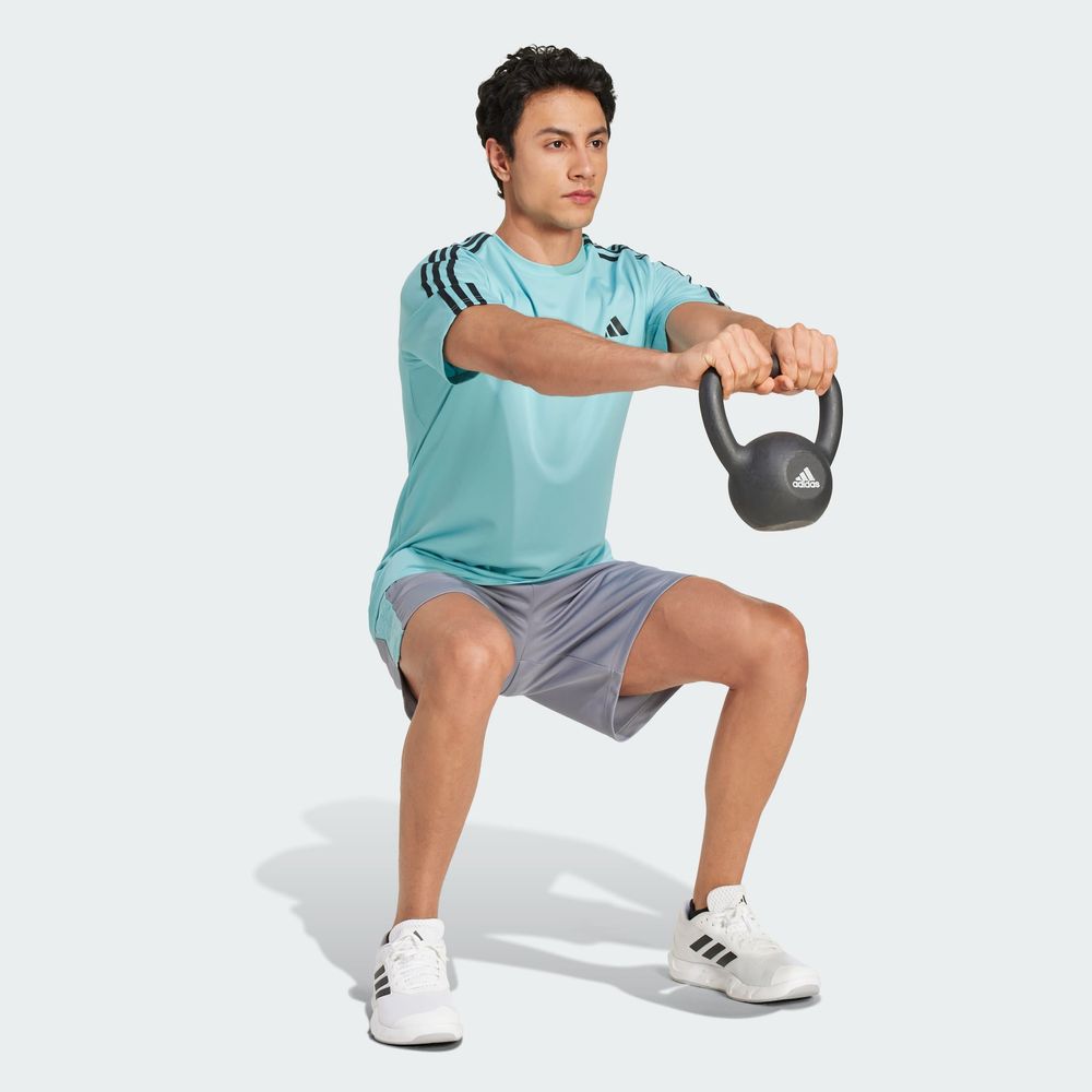 Foto 7 pulgar | Playera Train Essentials 3-stripes Adidas Turquesa Hombre