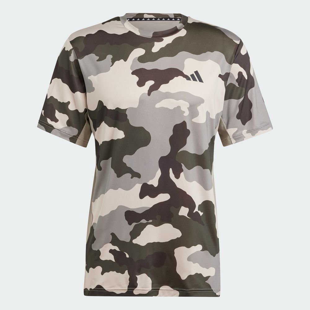 Foto 3 | Playera Train Essentials Camo Estampada Adidas Verde Hombre