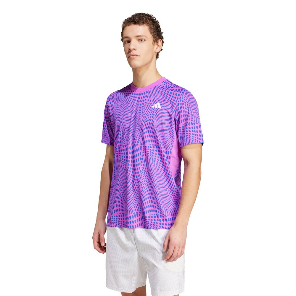 Foto 3 pulgar | Playera Club Para Tenis Estampada Adidas Violeta Hombre