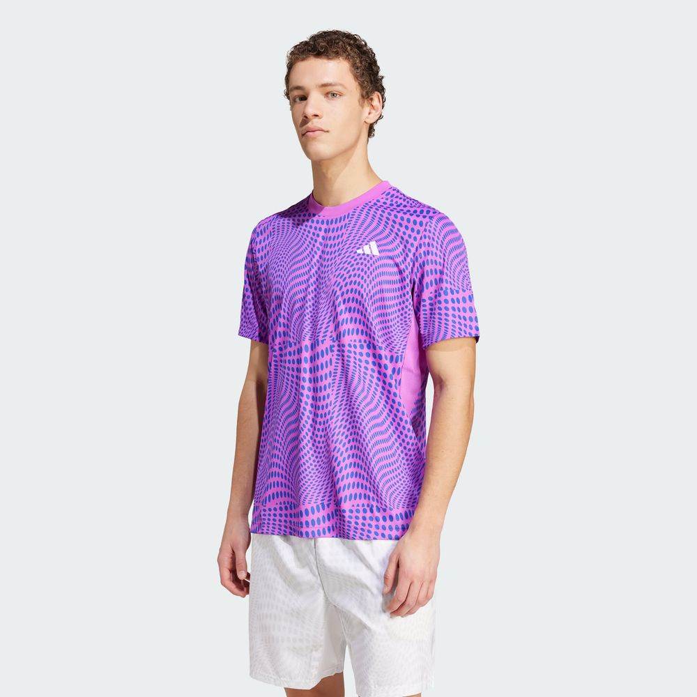 Foto 5 pulgar | Playera Club Para Tenis Estampada Adidas Violeta Hombre