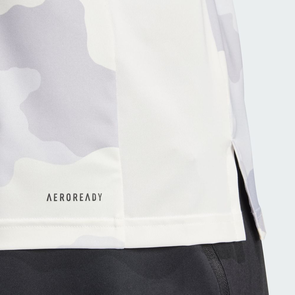 Foto 8 | Playera Train Essentials Camo Estampada Adidas Blanco Hombre