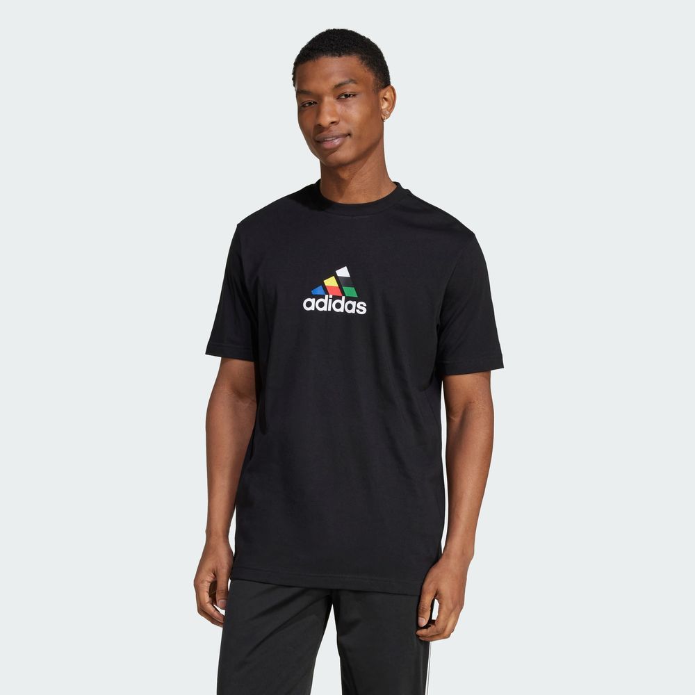 Foto 5 pulgar | Playera House Of Tiro Nations Estampada Adidas Negro Hombre