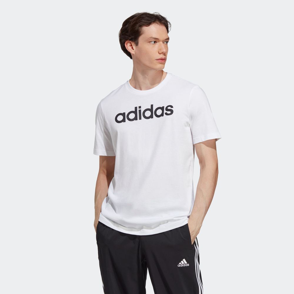 Foto 4 | Playera Adidas Essentials Jersey Blanco para Hombre