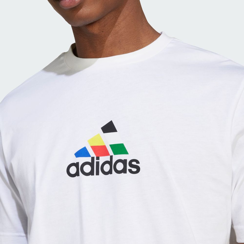Foto 9 pulgar | Playera House Of Tiro Nations Estampada Adidas Blanco Hombre