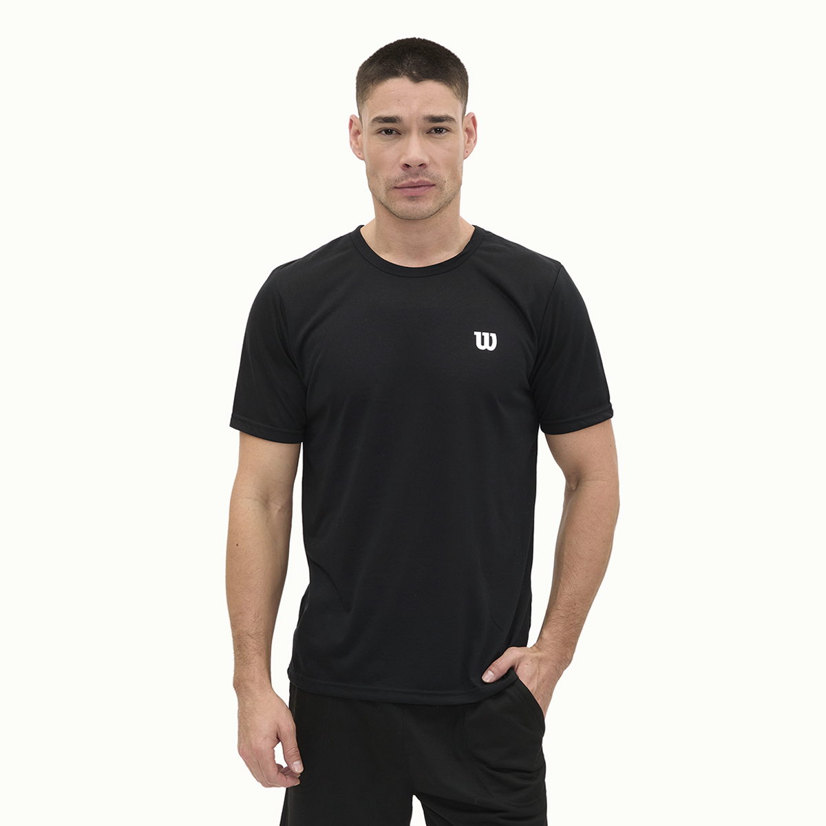 Foto 2 pulgar | Playera Wilson Polyspun Cuello Redondo Lisa Para Hombre