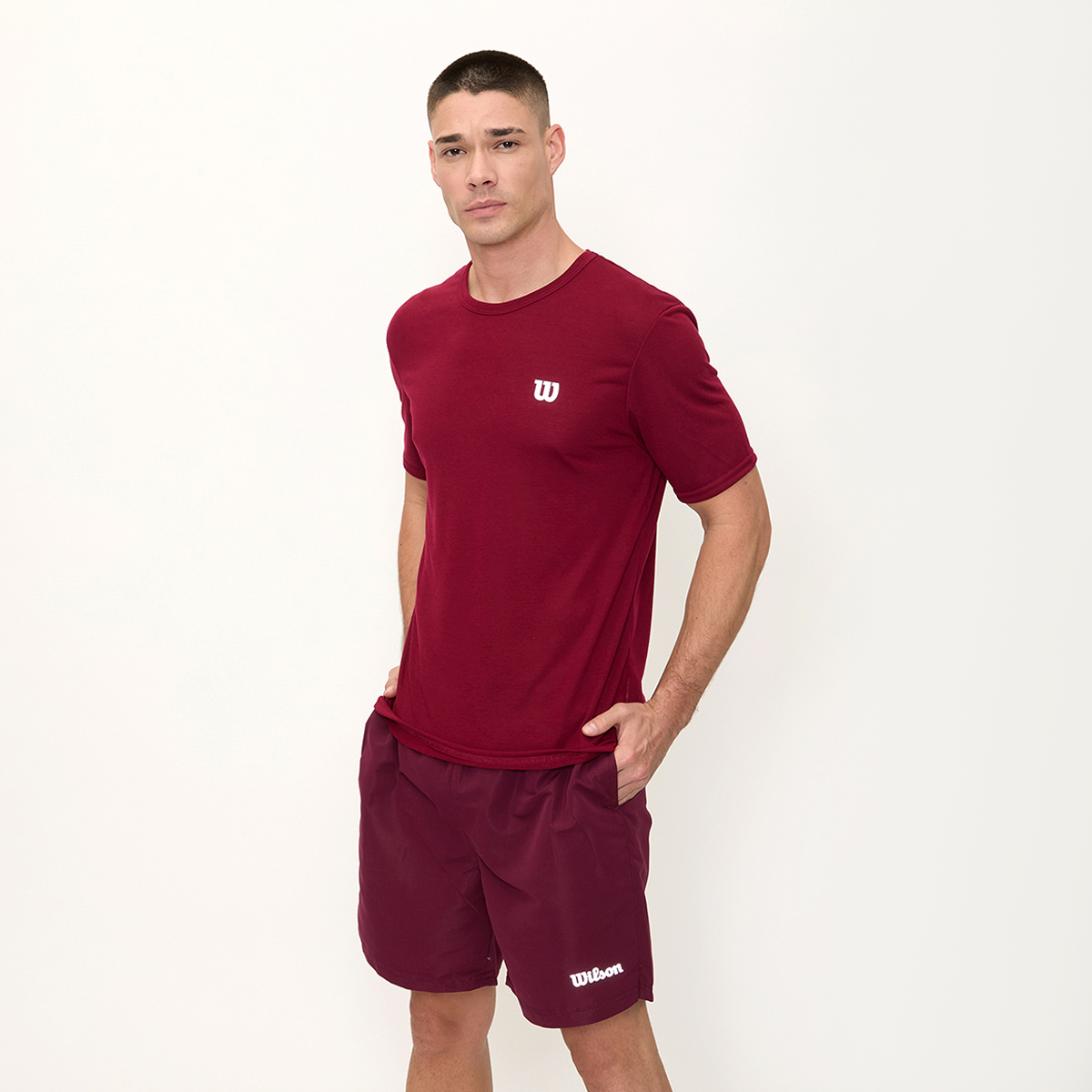 Foto 3 pulgar | Playera Wilson Polyspun Cuello Redondo Lisa Para Hombre