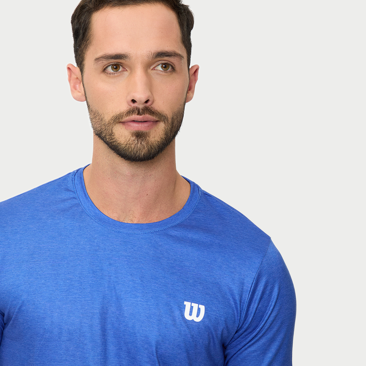 Foto 4 pulgar | Playera Wilson Cuello Redondo Jaspeada Lisa Para Hombre