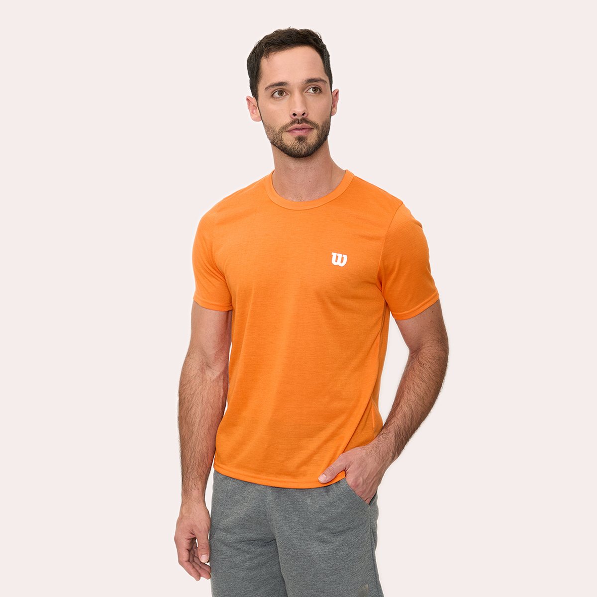 Foto 3 pulgar | Playera Wilson Polyspun Cuello Redondo Lisa Para Hombre