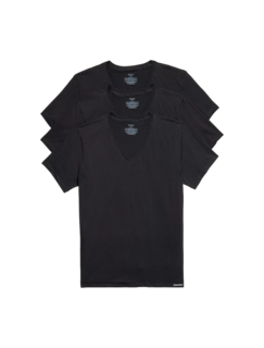 Foto 1 | 3 Playeras Calvin Klein Pack Algodón Cuello V Classic T Shirt Camisetas Color Negro Para Hombre
