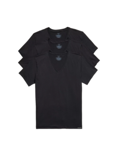 Foto 1 | 3 Playeras Calvin Klein Pack Algodón Cuello V Classic T Shirt Camisetas Color Negro Para Hombre