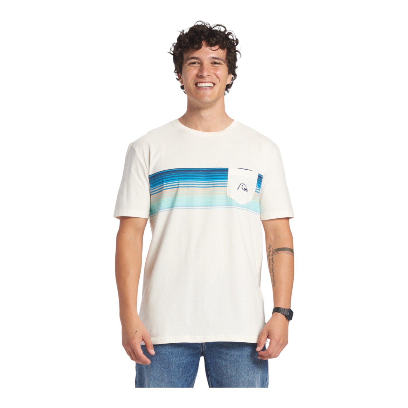 Foto 2 pulgar | Playera Quiksilver Swell color Blanco para Hombre
