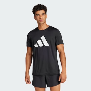Foto 4 | Playera Run It Adidas Negro Hombre
