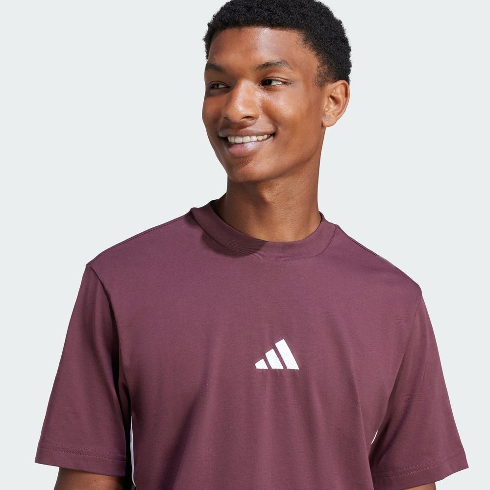 Foto 6 | Playera Essentials 3 Franjas Tejido Jersey Adidas Rojo para Hombre