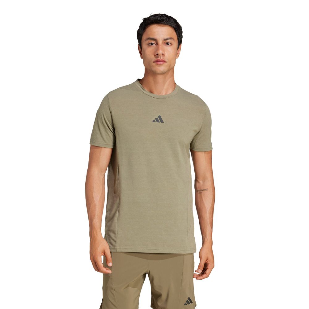 Foto 3 pulgar | Playera De Entrenamiento Designed For Training Adidas Verde Hombre