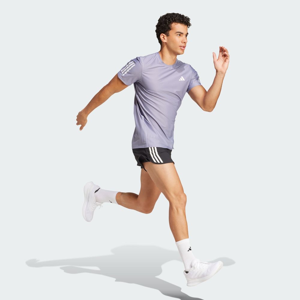 Foto 4 pulgar | Playera Own The Run Adidas Violeta Hombre