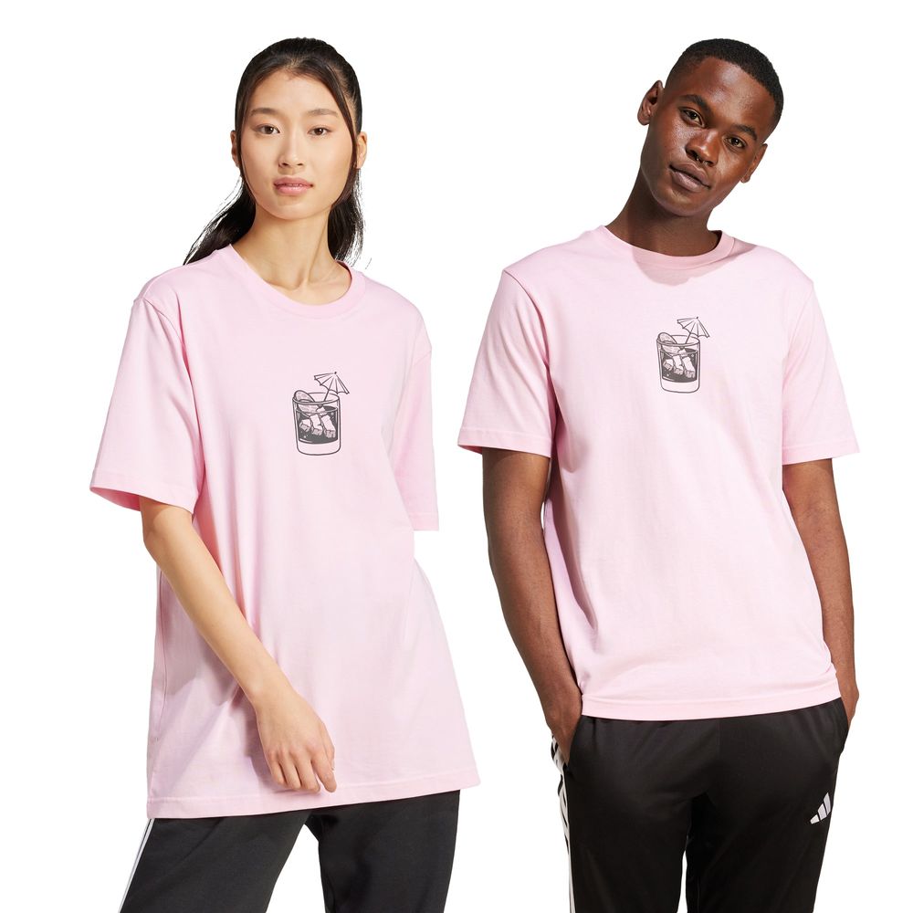 Foto 3 | Playera Estampada Lounge Drink Adidas Rosa para Hombre