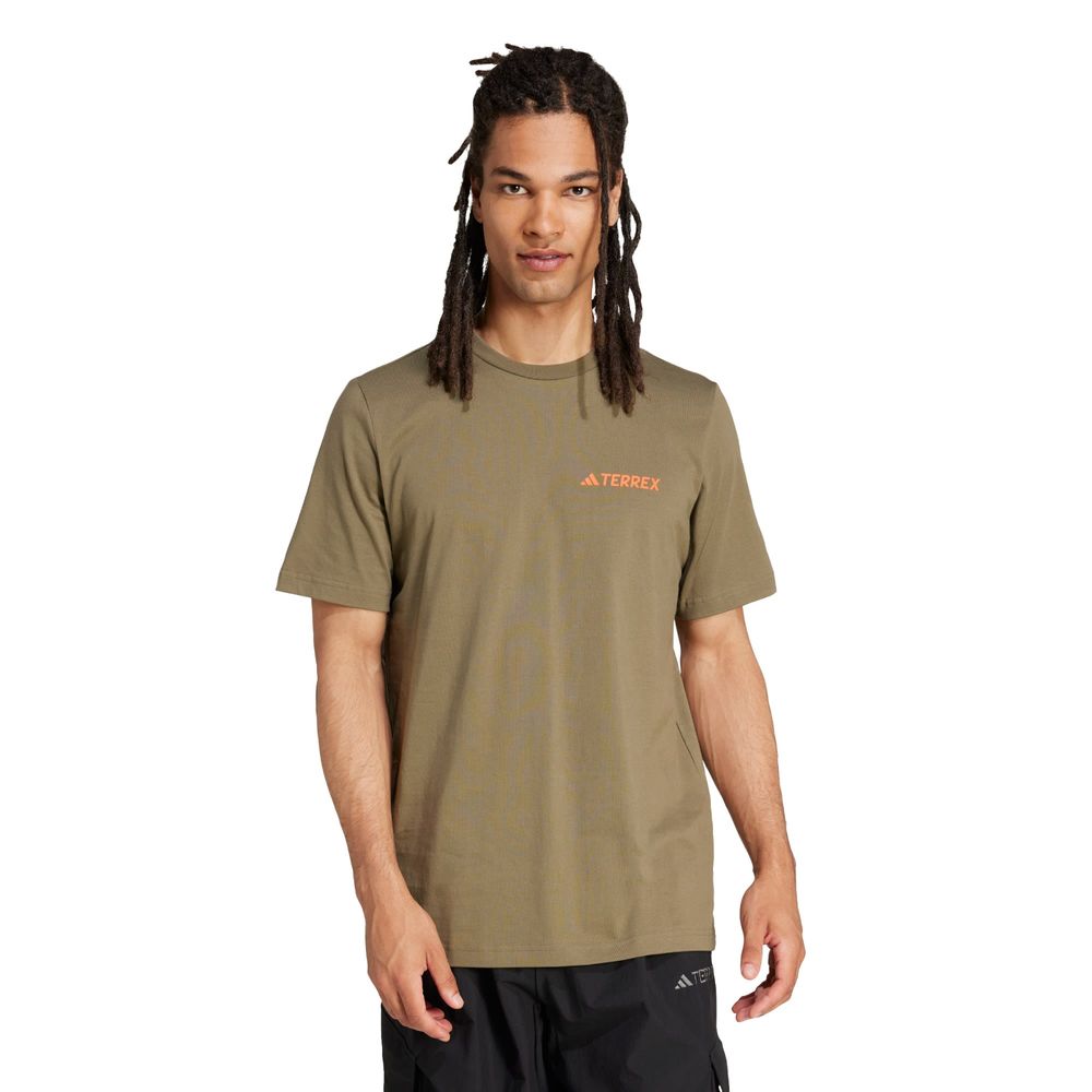 Foto 3 pulgar | Playera Estampada Terrex Adidas Verde Hombre