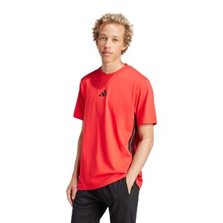 Foto 2 | Playera Essentials Adidas 3 Franjas Roja para Hombre