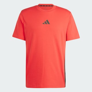 Foto 3 | Playera Essentials Adidas 3 Franjas Roja para Hombre