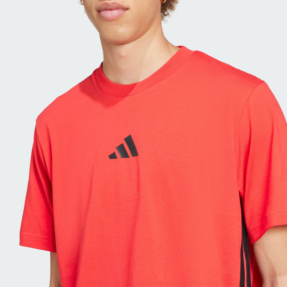 Foto 7 pulgar | Playera Essentials Adidas 3 Franjas Roja para Hombre