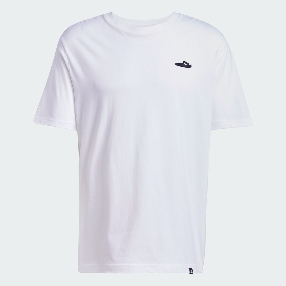 Foto 4 pulgar | Playera Estampada Lounge Slide Adidas Blanco Hombre