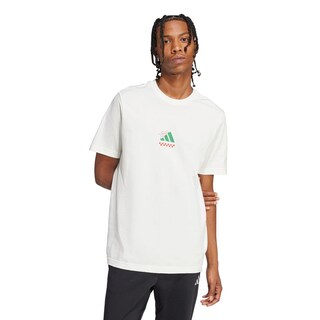 Foto 2 | Playera Lounge Pizza Estampada Adidas Blanco para Hombre