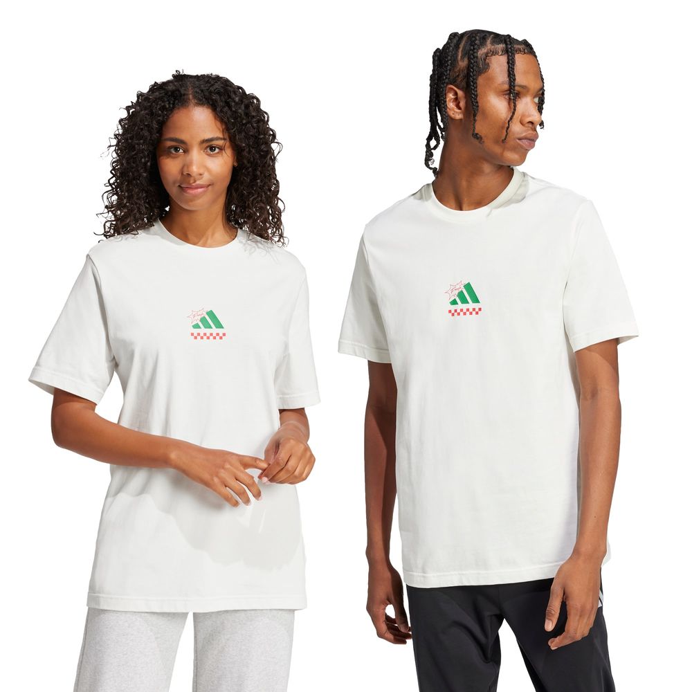 Foto 4 pulgar | Playera Lounge Pizza Estampada Adidas Blanco para Hombre