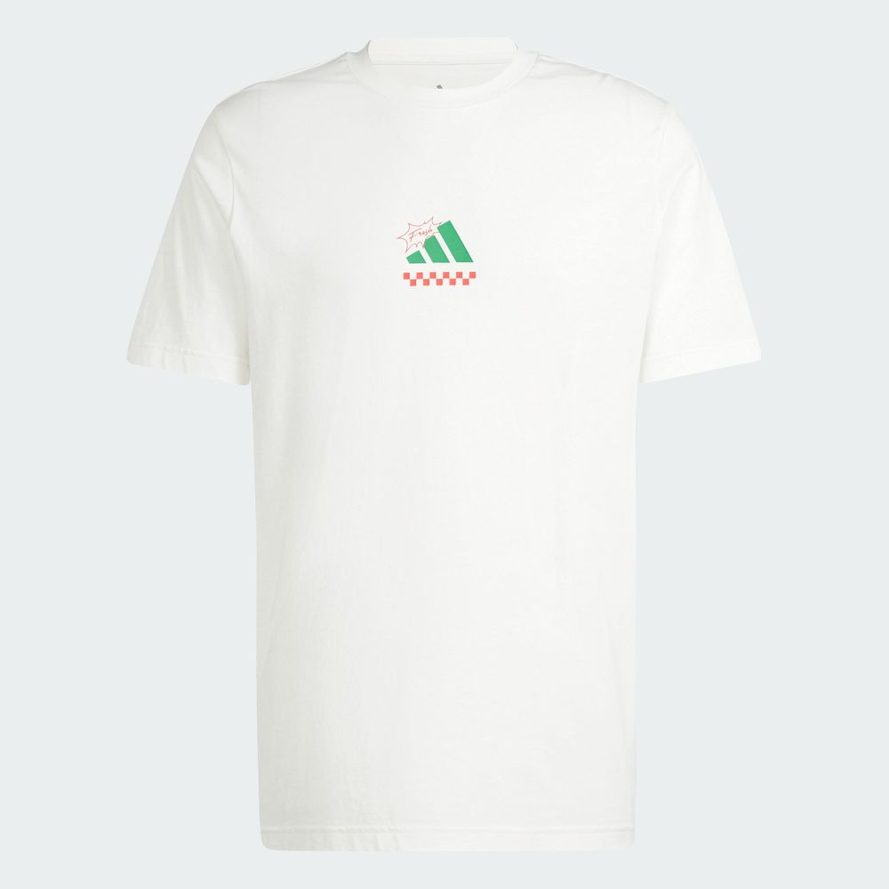 Foto 5 pulgar | Playera Lounge Pizza Estampada Adidas Blanco para Hombre