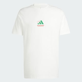 Foto 4 | Playera Lounge Pizza Estampada Adidas Blanco para Hombre