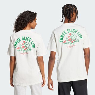 Foto 5 | Playera Lounge Pizza Estampada Adidas Blanco para Hombre