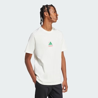 Foto 6 | Playera Lounge Pizza Estampada Adidas Blanco para Hombre