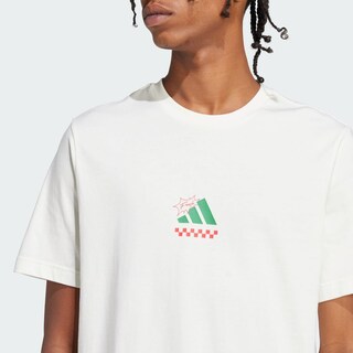 Foto 7 | Playera Lounge Pizza Estampada Adidas Blanco para Hombre