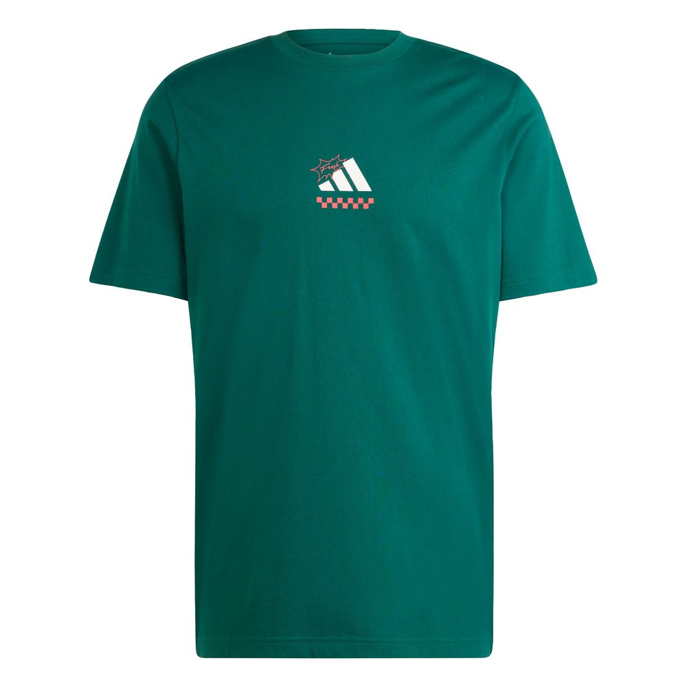 Playera Lounge Pizza Estampada Adidas Verde para Hombre