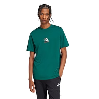 Foto 2 | Playera Lounge Pizza Estampada Adidas Verde para Hombre
