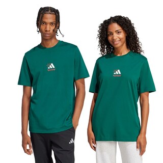 Foto 3 | Playera Lounge Pizza Estampada Adidas Verde para Hombre