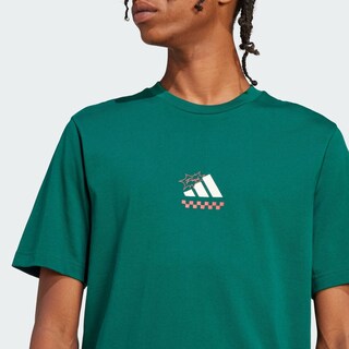 Foto 7 | Playera Lounge Pizza Estampada Adidas Verde para Hombre