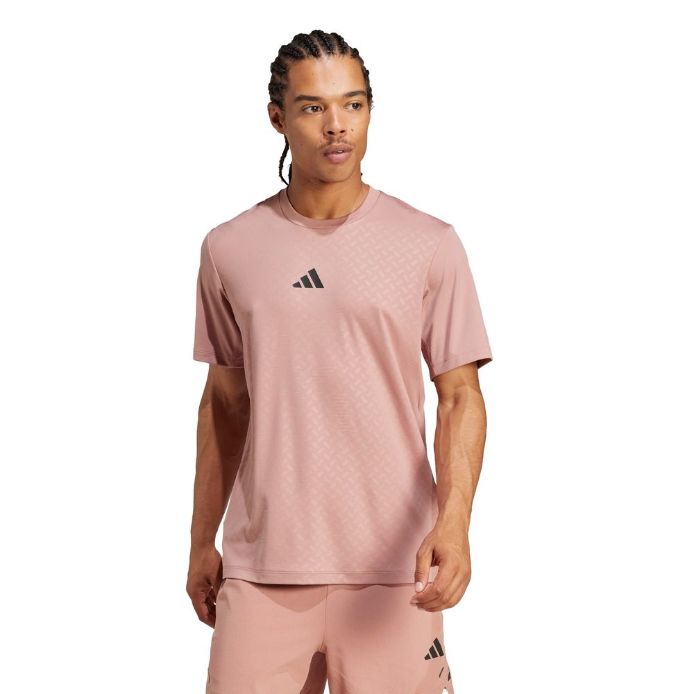 Foto 2 | Power 3s Tee Adidas Rosa Hombre