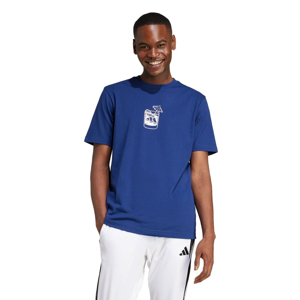 Foto 3 pulgar | Playera Estampada Lounge Drink Adidas Azul Hombre