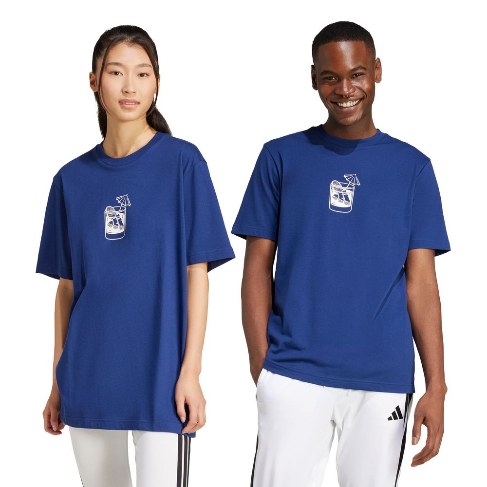 Foto 4 pulgar | Playera Estampada Lounge Drink Adidas Azul Hombre