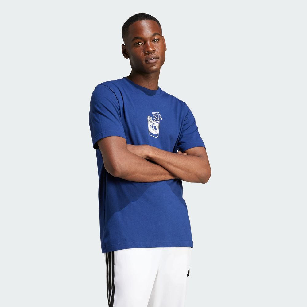 Foto 7 pulgar | Playera Estampada Lounge Drink Adidas Azul Hombre