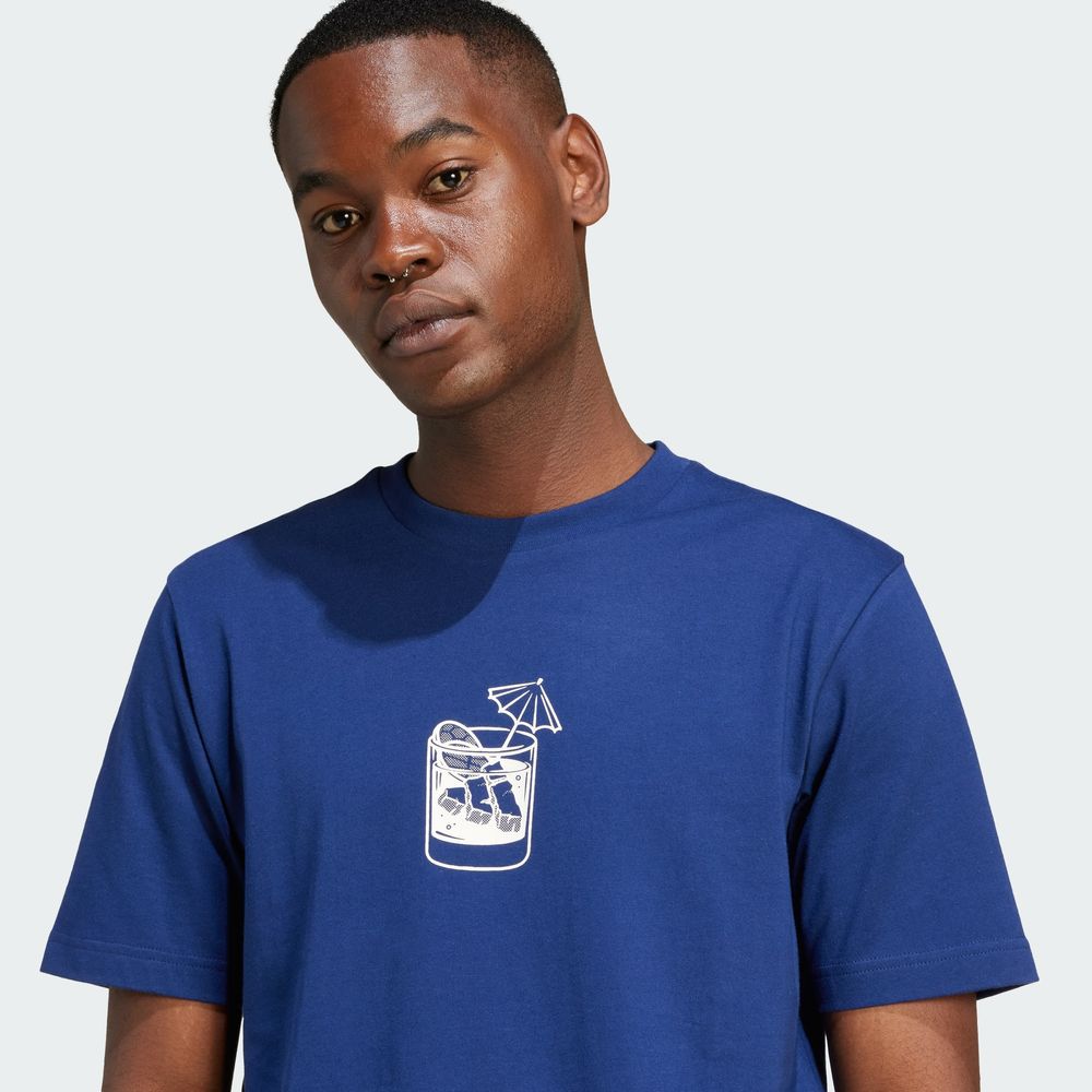 Foto 9 pulgar | Playera Estampada Lounge Drink Adidas Azul Hombre