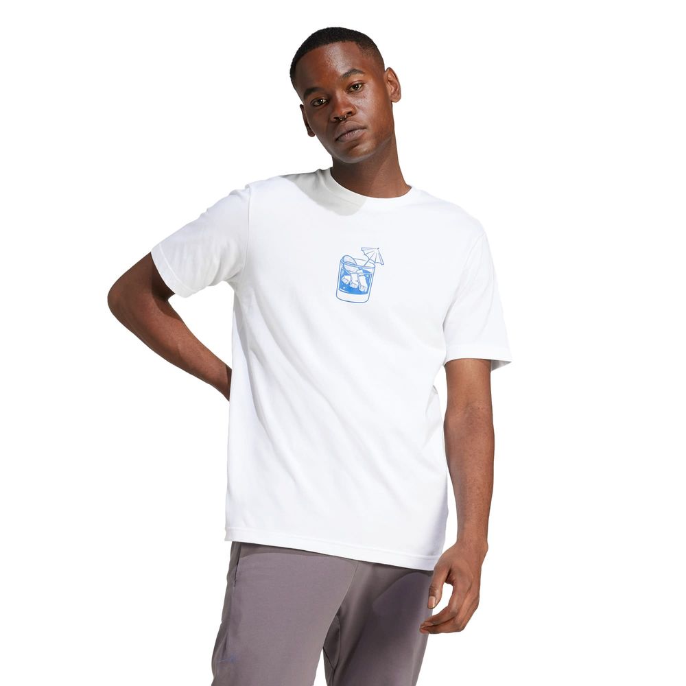 Foto 3 pulgar | Playera Estampada Lounge Drink Adidas Blanco Hombre