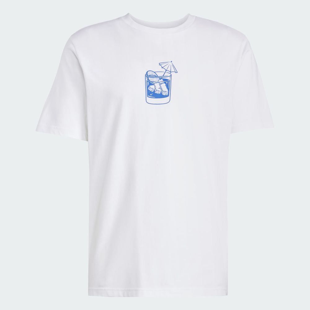 Foto 3 | Playera Estampada Lounge Drink Adidas Blanco Hombre
