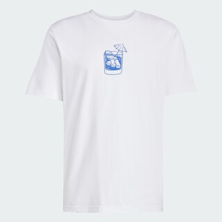 Foto 3 | Playera Estampada Lounge Drink Adidas Blanco Hombre