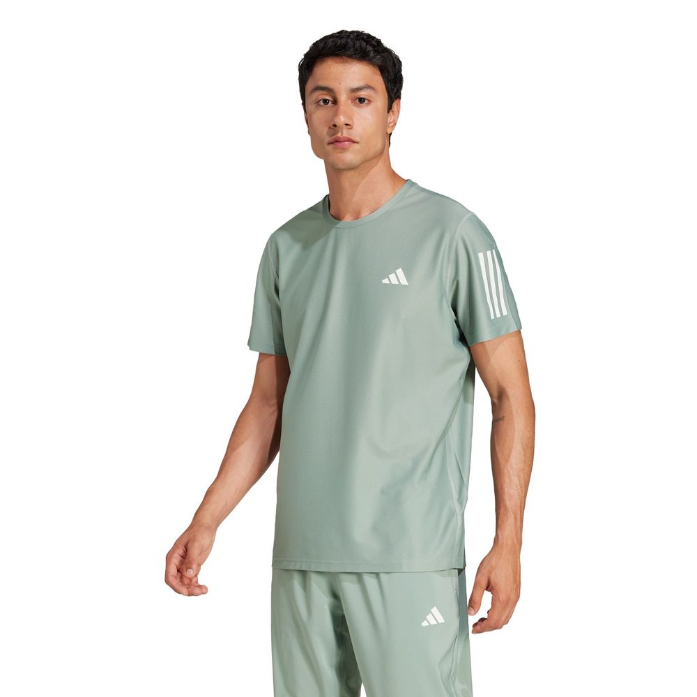Foto 3 pulgar | Playera Own The Run Adidas Verde Hombre